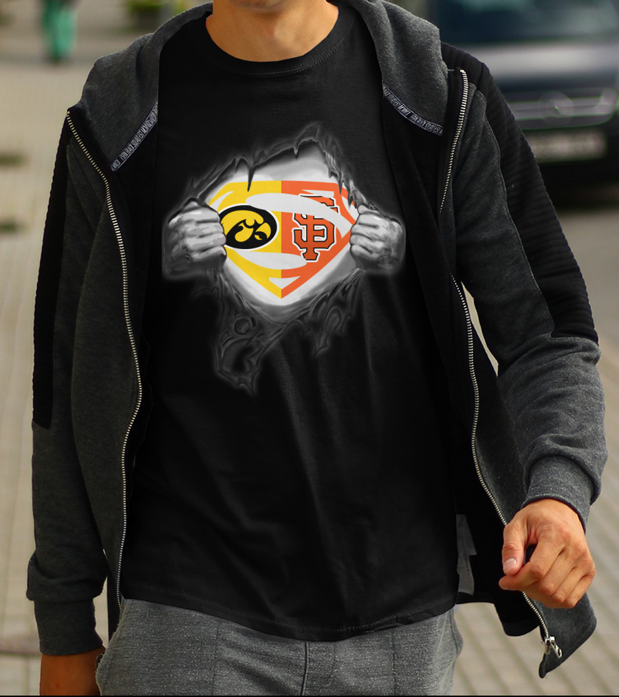 Hawkeyes San Francisco Giants Superman Logo Fusion T-Shirt