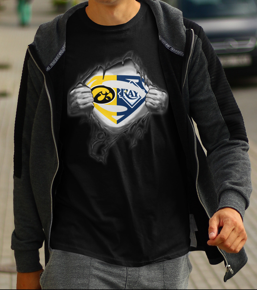 Hawkeyes Tampa Bay Rays Superman Logo Integration T-Shirt