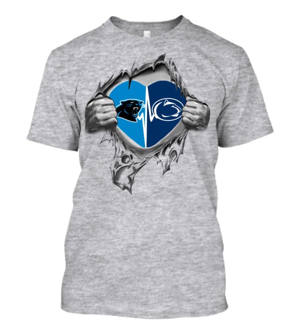 Carolina Panthers Penn State Nittany Lions Heartbreak Ripped T-Shirt