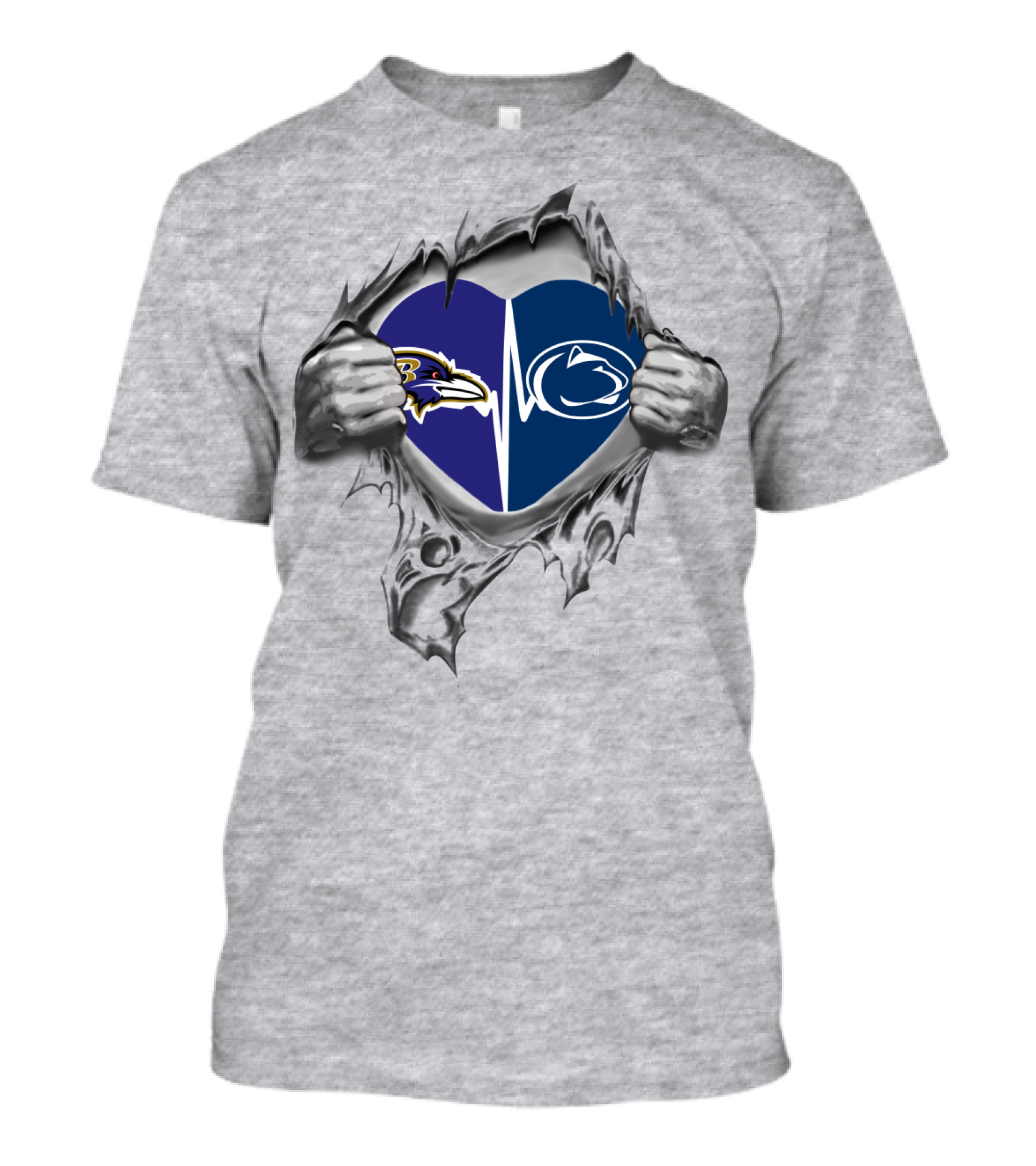 Baltimore Ravens Penn State Heartbeat Fan T-Shirt