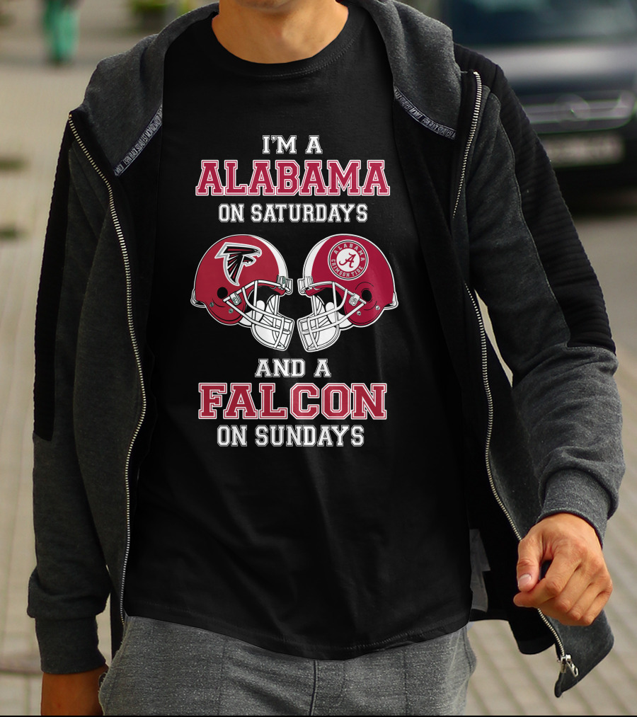 Alabama Saturdays Falcons Sundays Football Helmets T-Shirt