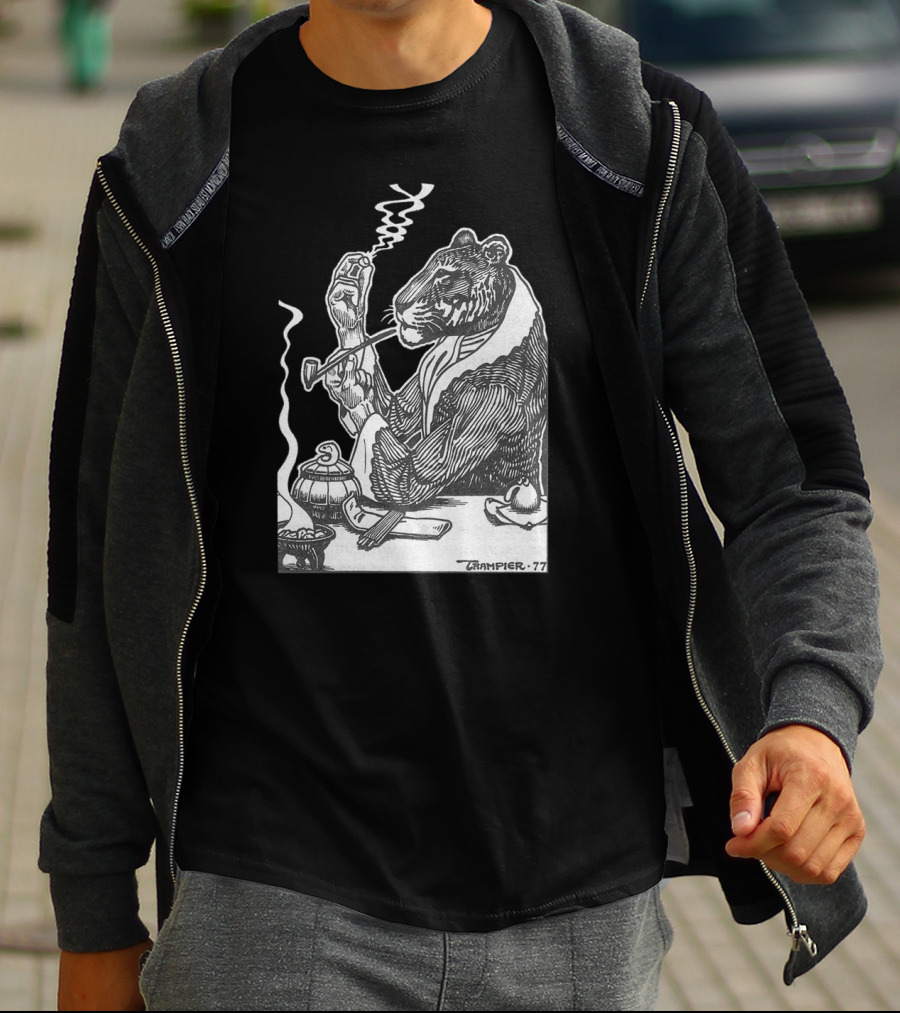 RAKSHASA Trampier 77 Smoking Tiger T-Shirt