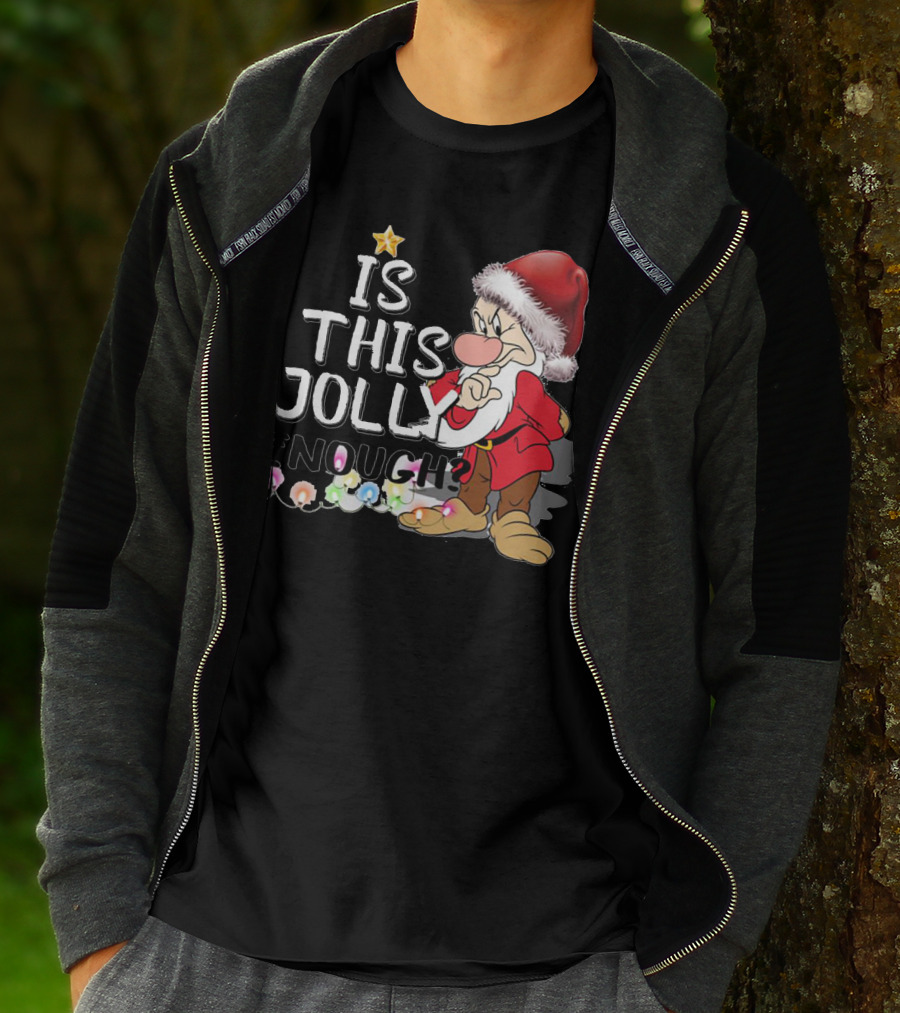 Grumpy Santa Is This Jolly Enough With Festive Lights T-Shirt