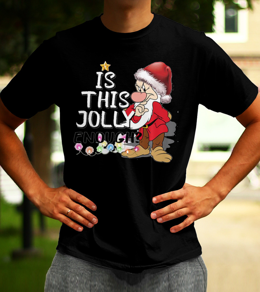 Grumpy Santa Is This Jolly Enough With Festive Lights T-Shirt