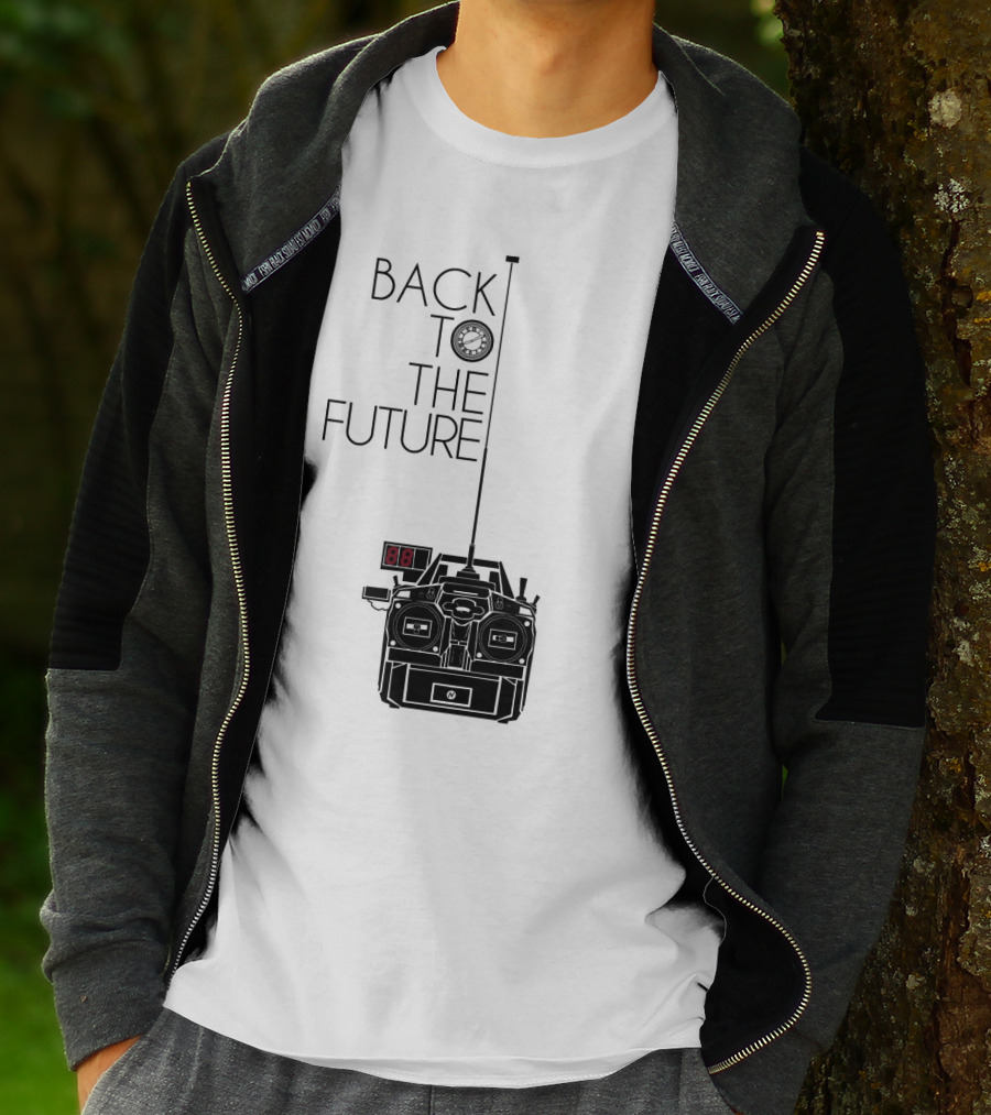 Back To The Future Time Machine Graphic With Clock And DeLorean T-Shirt