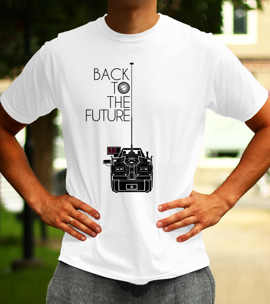 Back To The Future Time Machine Graphic With Clock And DeLorean T-Shirt