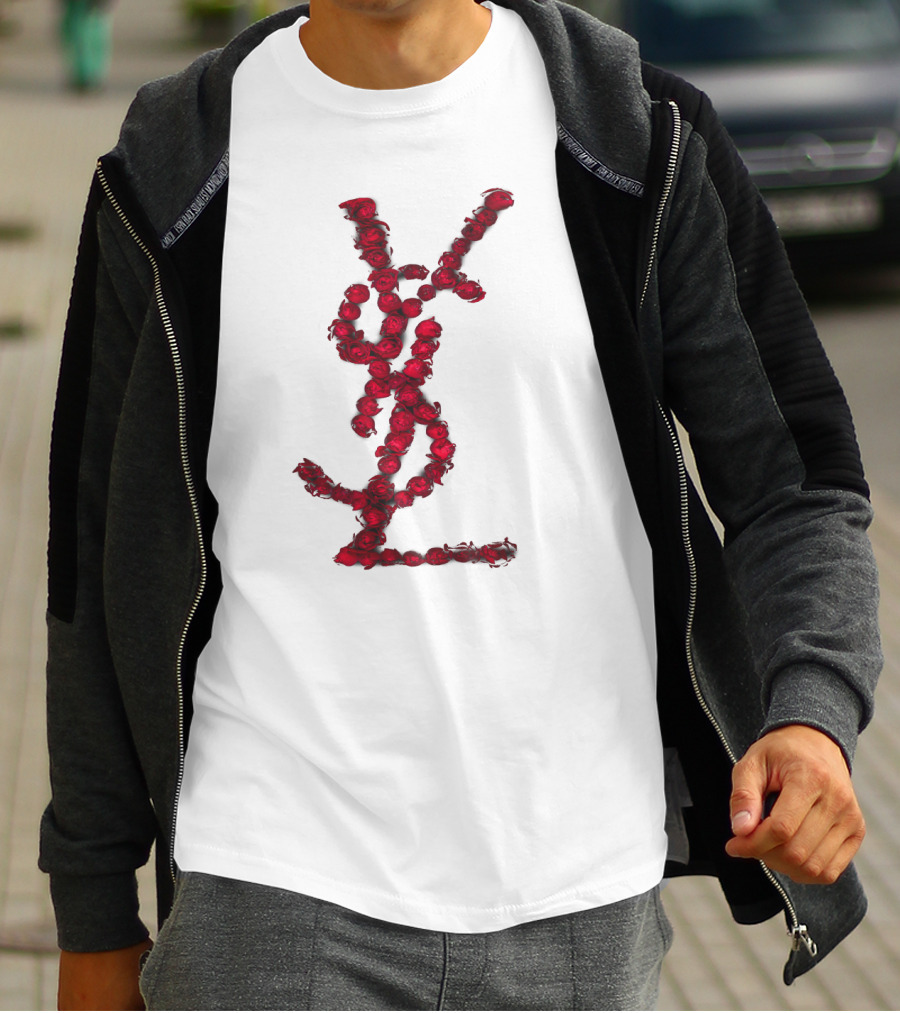 YSL Red Rose Logo T-Shirt