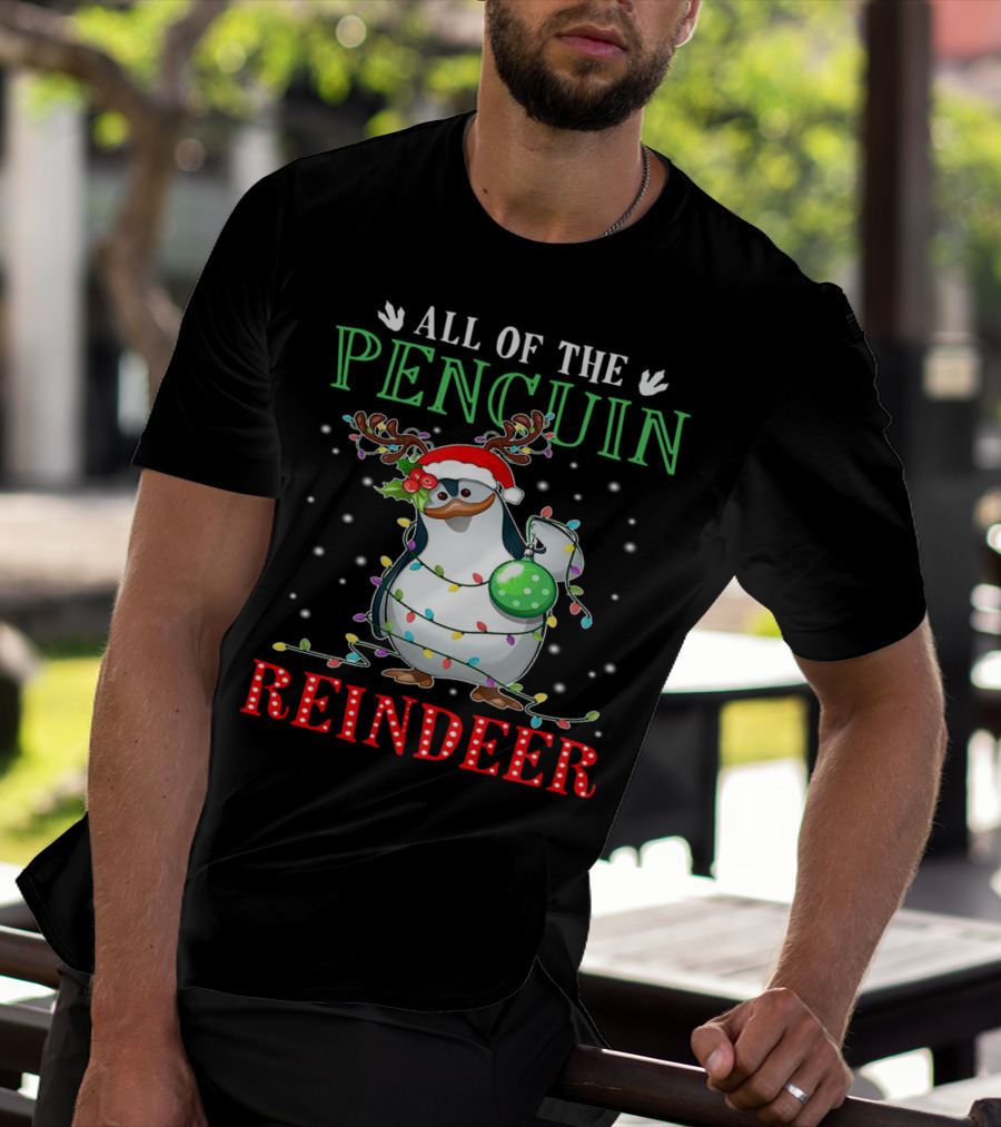 All Of The Penguin Reindeer Christmas Lights T-Shirt
