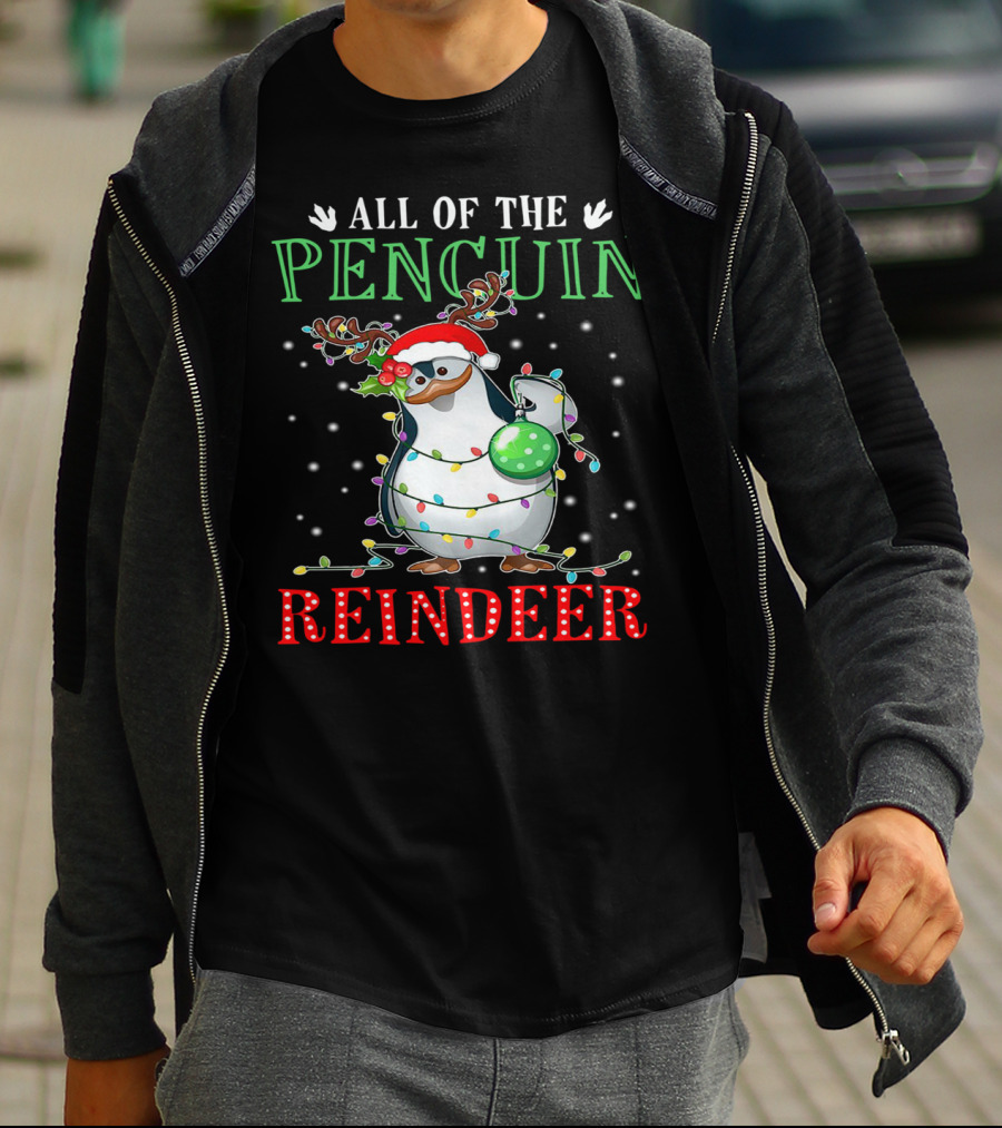 All Of The Penguin Reindeer Christmas Lights T-Shirt