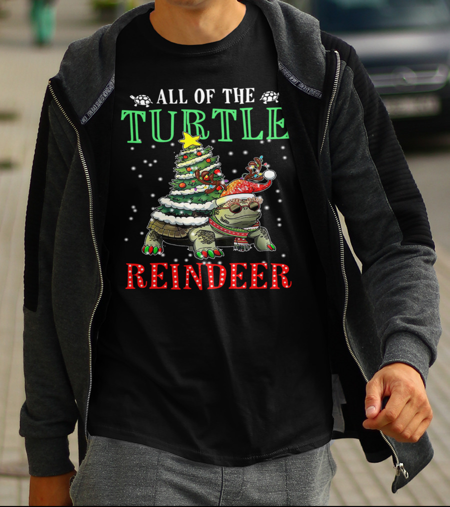 All Of The Turtle Reindeer Christmas Tree Snowflake T-Shirt