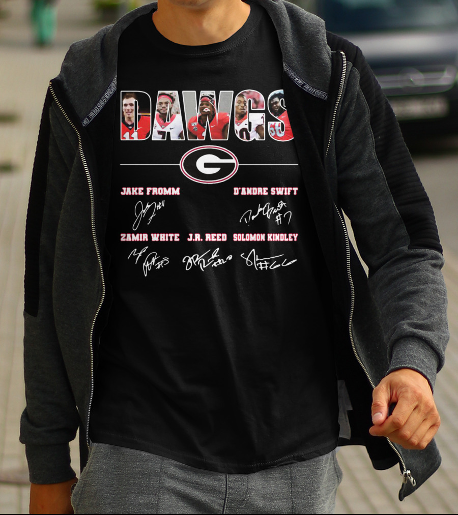 DAWGS Jake Fromm D'Andre Swift Zamir White J.R. Reed Solomon Kindley Georgia Football T-Shirt