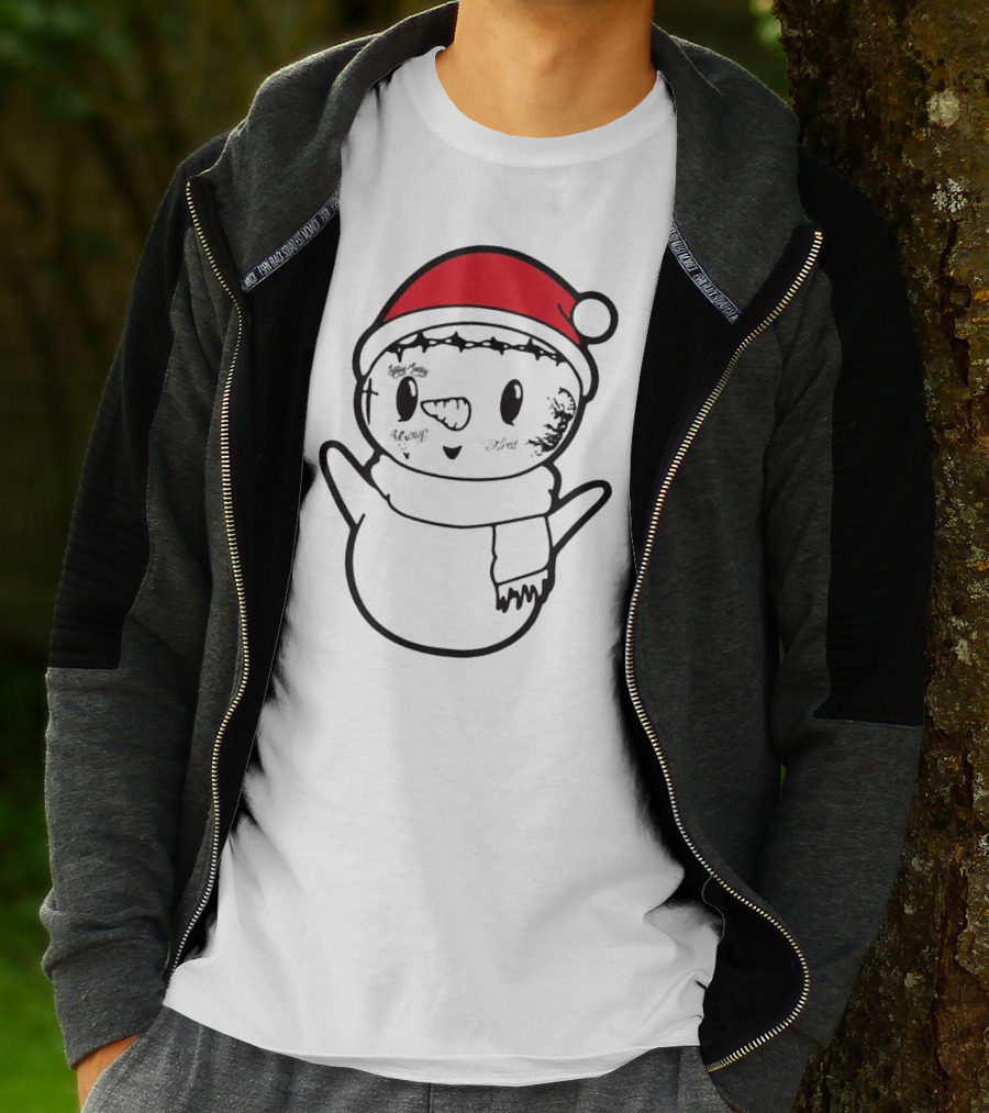 Post Malone Snowman Christmas Santa Tattoo Face T-Shirt