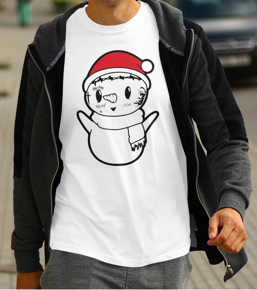 Post Malone Snowman Christmas Santa Tattoo Face T-Shirt