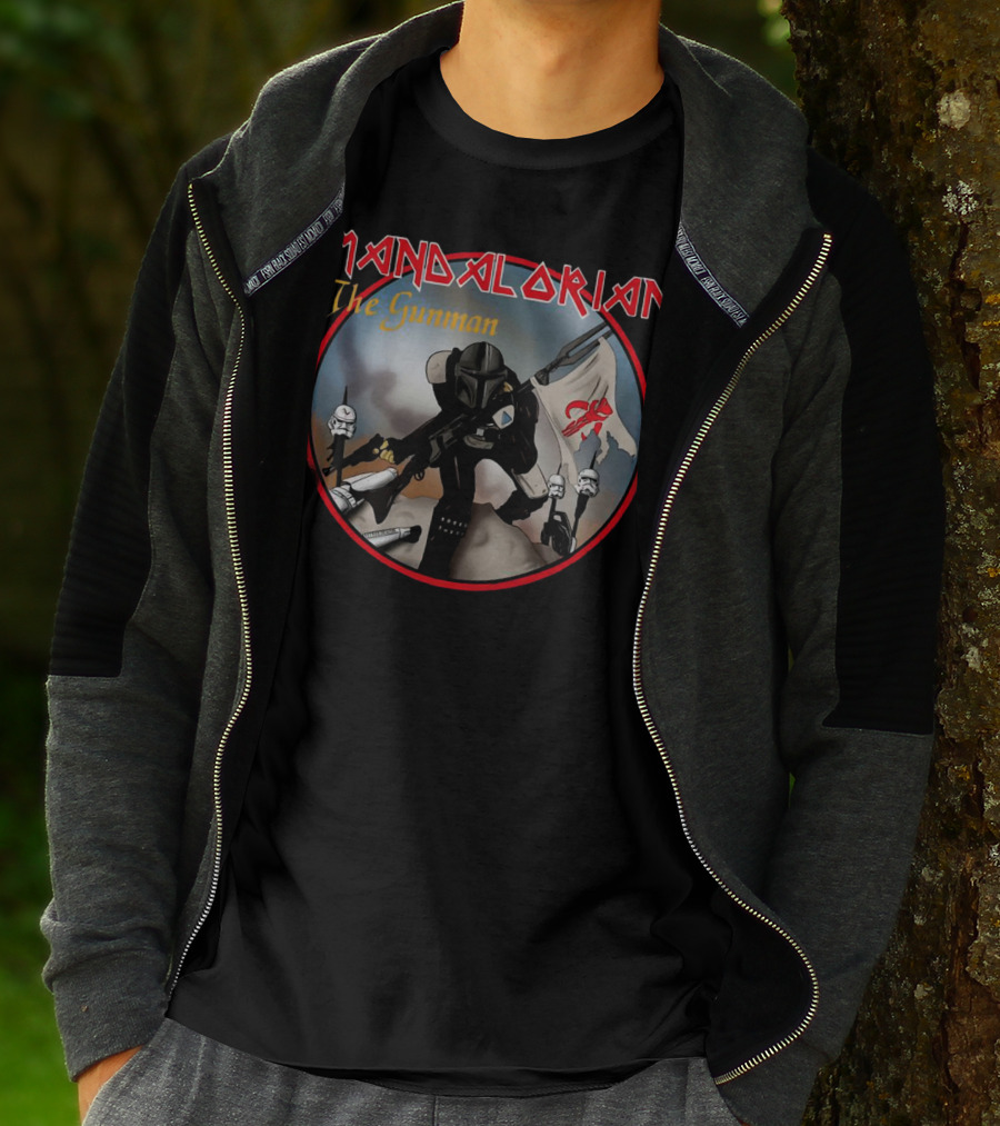 Mandalorian The Gunman Warrior With Imperial Helmets And Banner T-Shirt