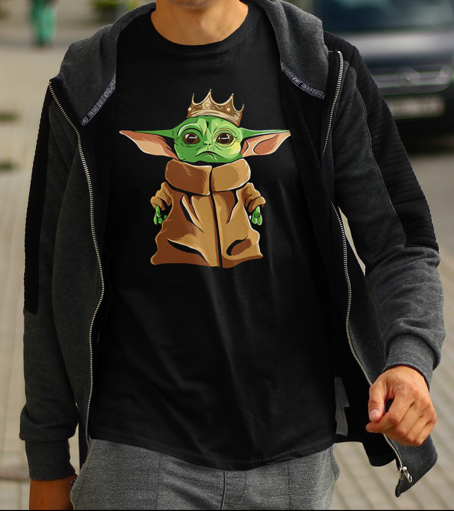 The Mandalorian Baby Yoda King Wearing Crown T-Shirt