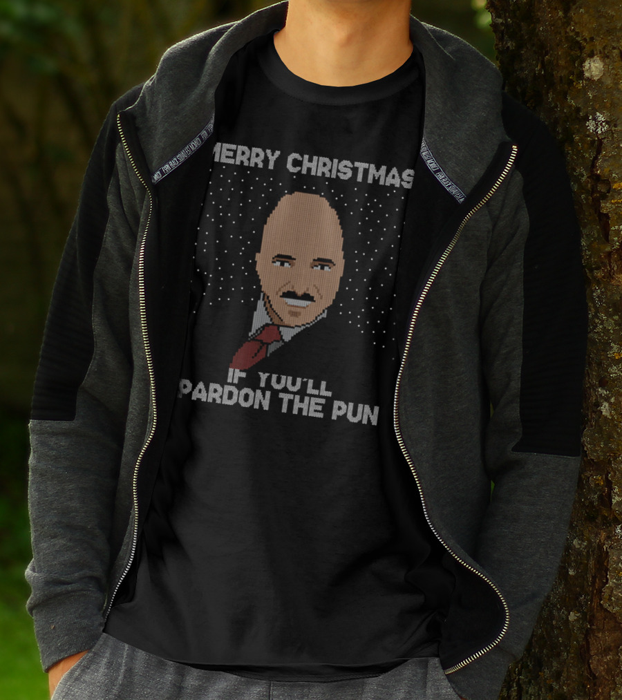 Merry Christmas If You’ll Pardon The Pun Pixel T-Shirt