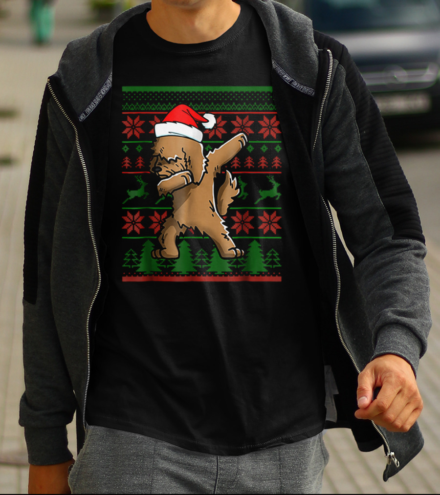 Goldendoodle Dabbing Santa Christmas Sweater Holiday T-Shirt