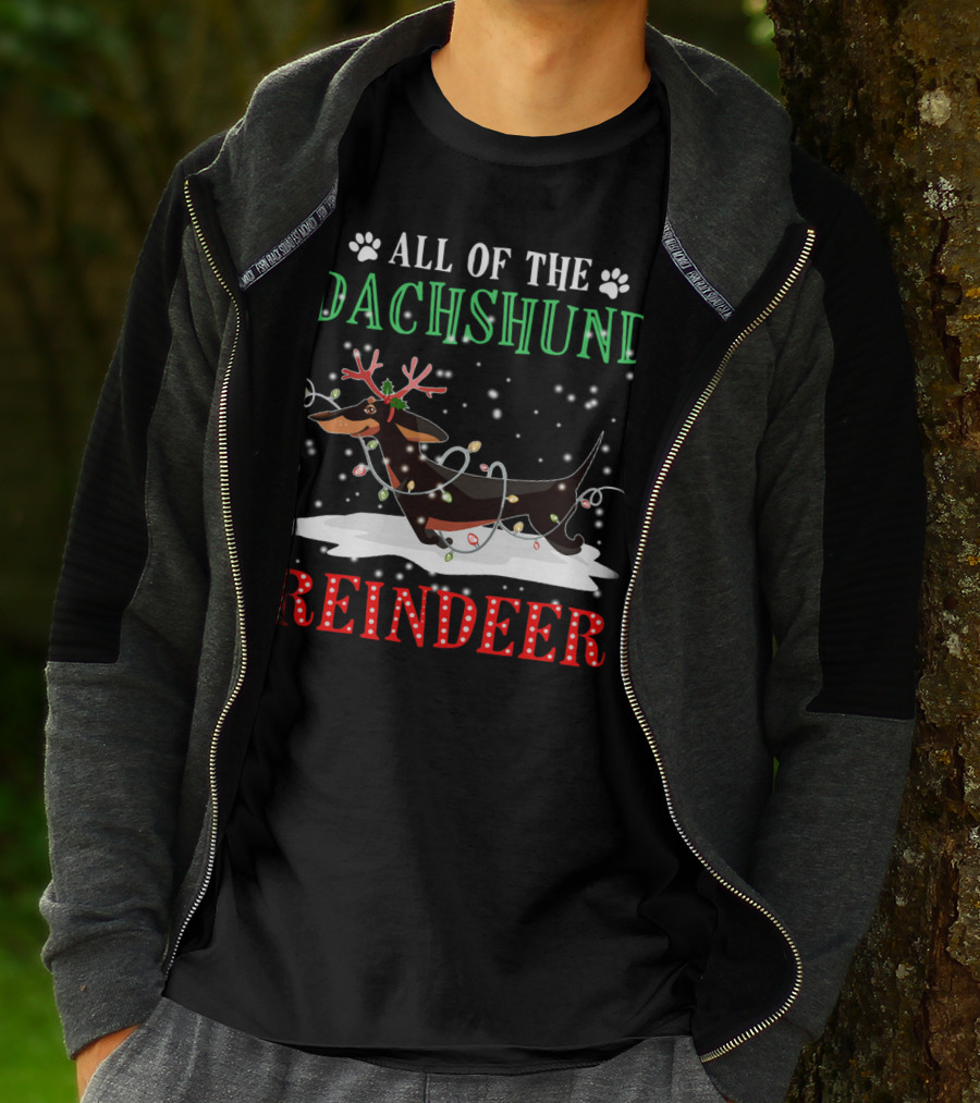 All Of The Dachshund Reindeer T-Shirt