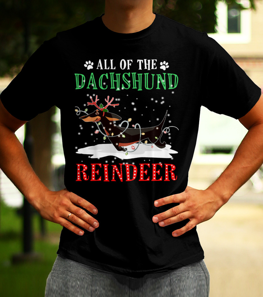 All Of The Dachshund Reindeer T-Shirt