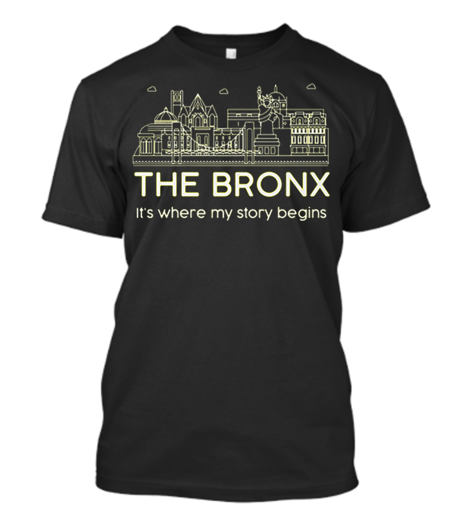 The Bronx It's Where My Story Begins City Skyline Line T-Shirt