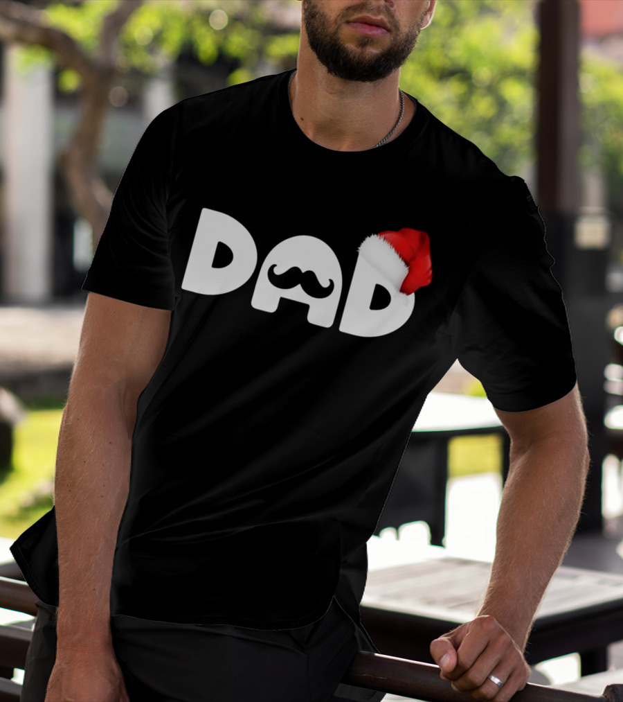 Dad Moustache Santa Hat T-Shirt