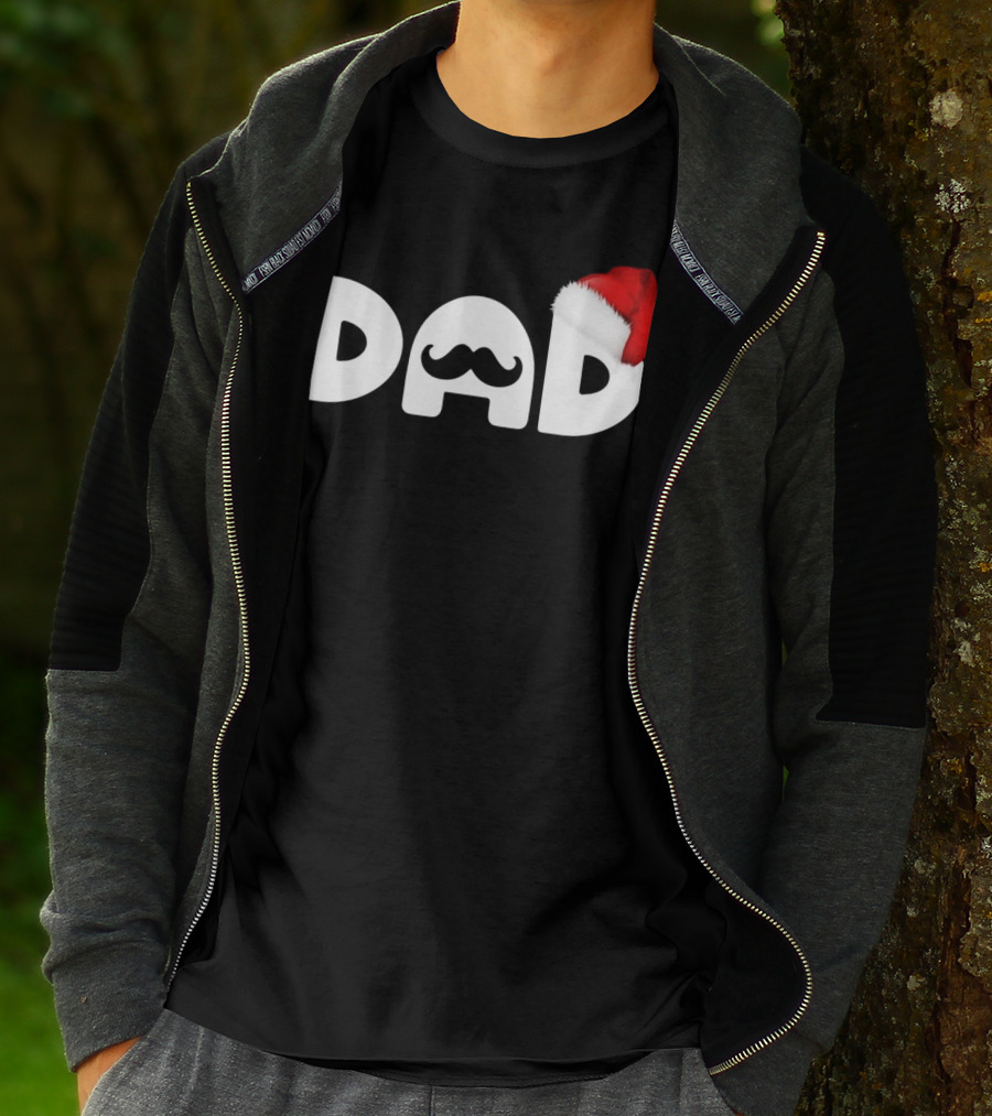 Dad Moustache Santa Hat T-Shirt