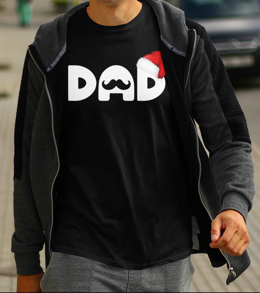Dad Moustache Santa Hat T-Shirt