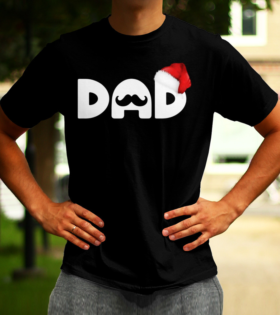 Dad Moustache Santa Hat T-Shirt