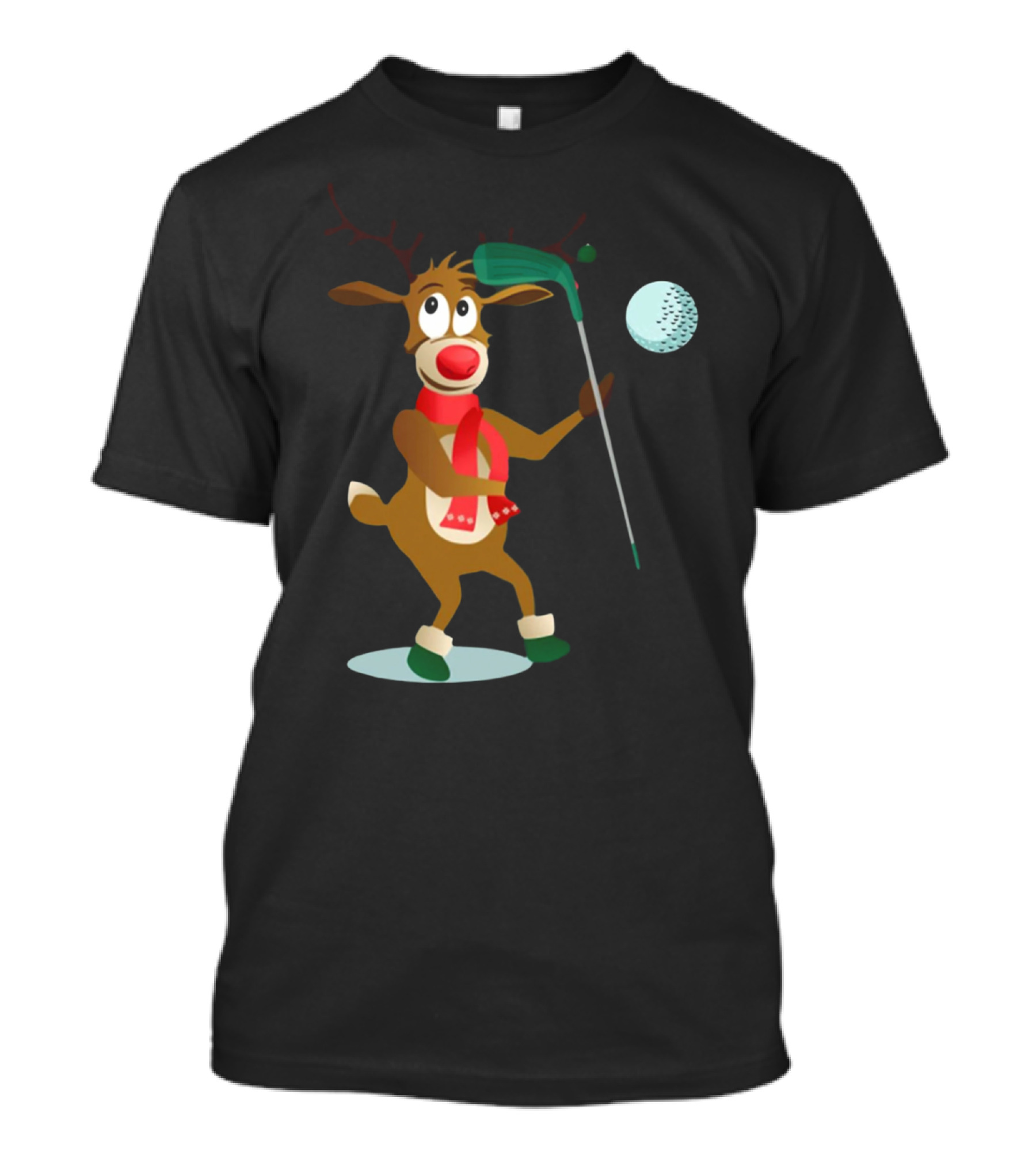 Reindeer Golf Christmas Fun T-Shirt