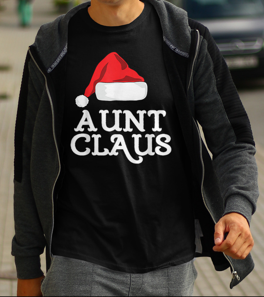 Aunt Claus Christmas Santa Hat Family Group T-Shirt