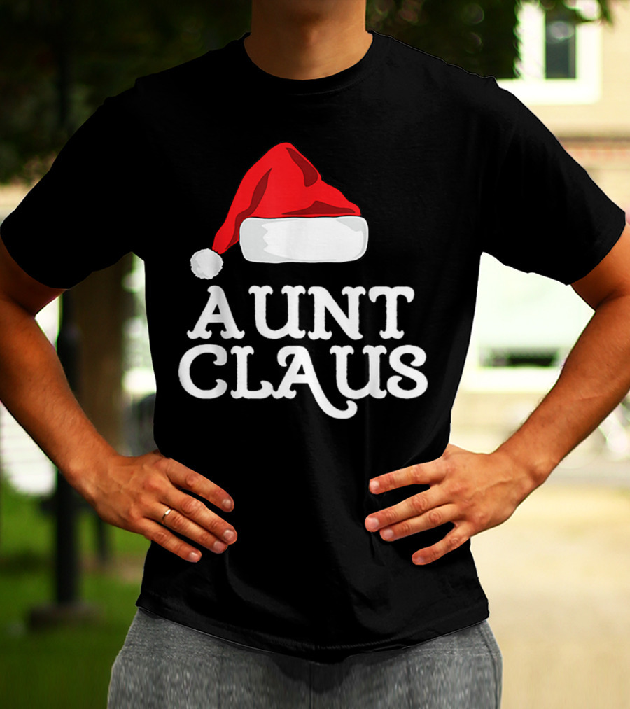 Aunt Claus Christmas Santa Hat Family Group T-Shirt