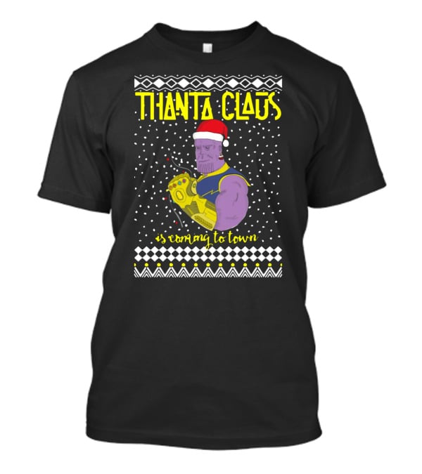 Thanta Claus Thanos Is Coming To Town Marvel Comic Mashup Christmas T-Shirt