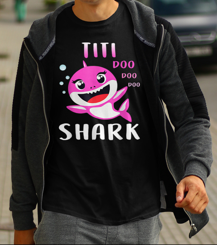 Titi Shark Doo Doo Doo Cute Pink Cartoon Mother's Day Christmas T-Shirt