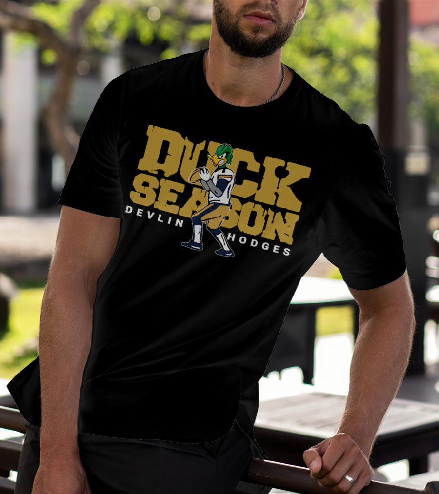 Duck Season Devlin Hodges Quarterback Cartoon Football T-Shirt