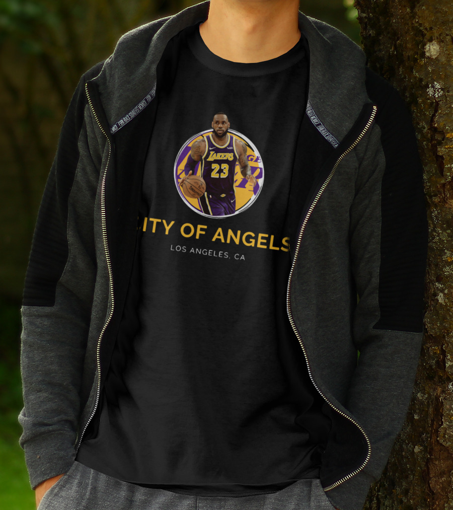LeBron James Los Angeles Lakers #23 City Of Angels Los Angeles CA T-Shirt