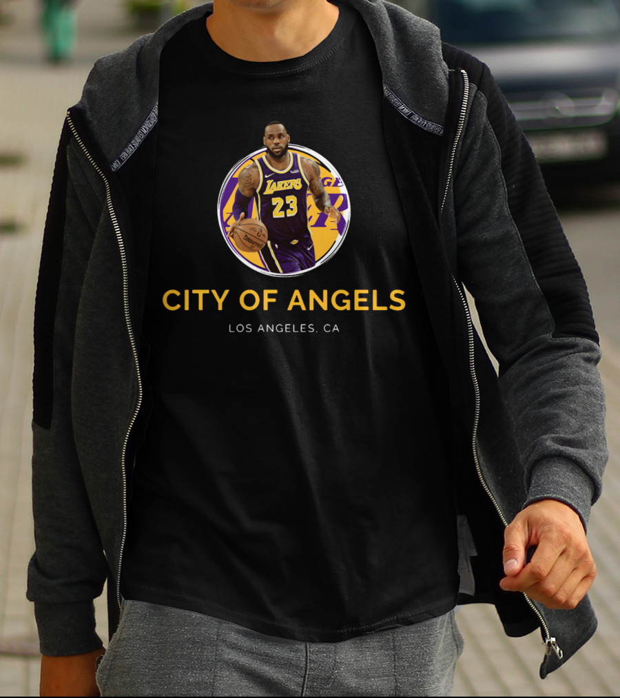 LeBron James Los Angeles Lakers #23 City Of Angels Los Angeles CA T-Shirt