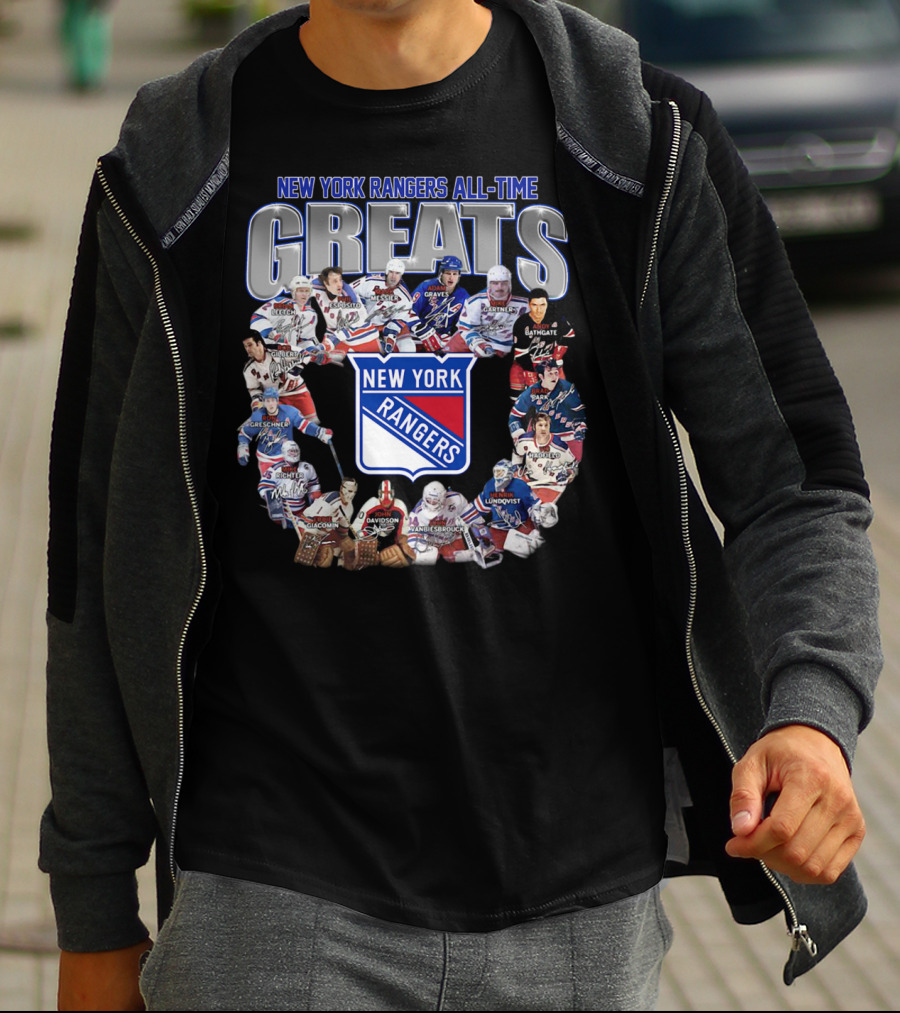 New York Rangers All-Time Greats Legends And Signatures T-Shirt