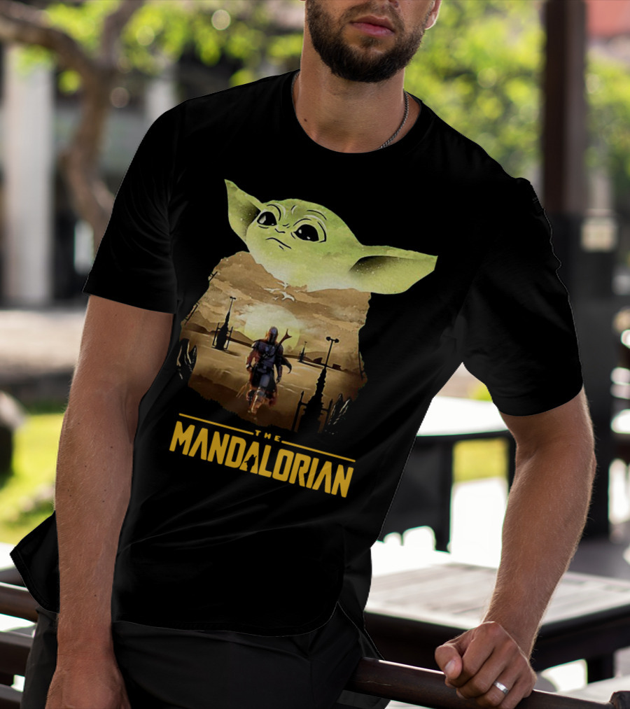 The Mandalorian Baby Yoda Sunset Scene T-Shirt
