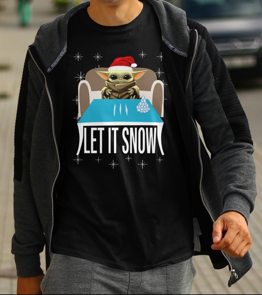 Santa Baby Yoda Let It Snow Holiday T-Shirt