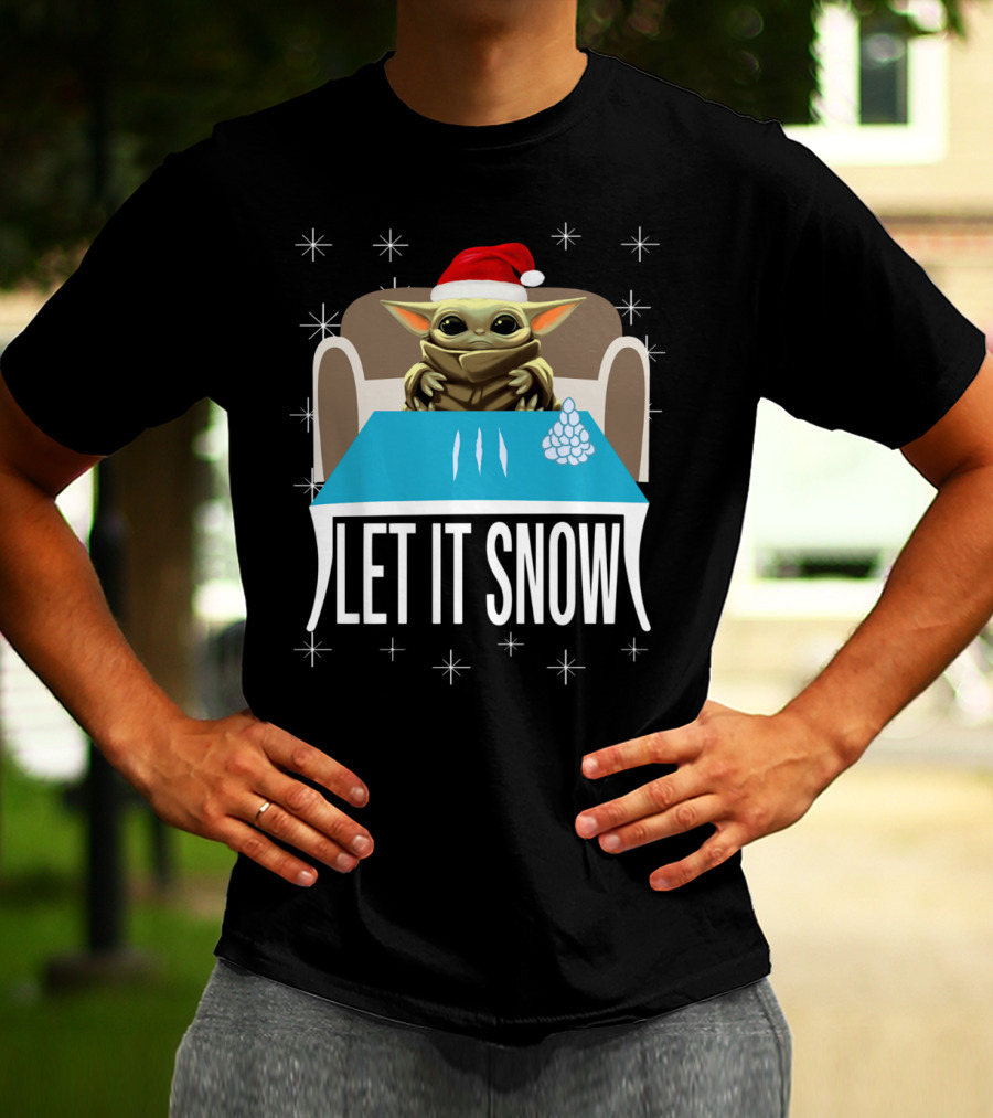 Santa Baby Yoda Let It Snow Holiday T-Shirt
