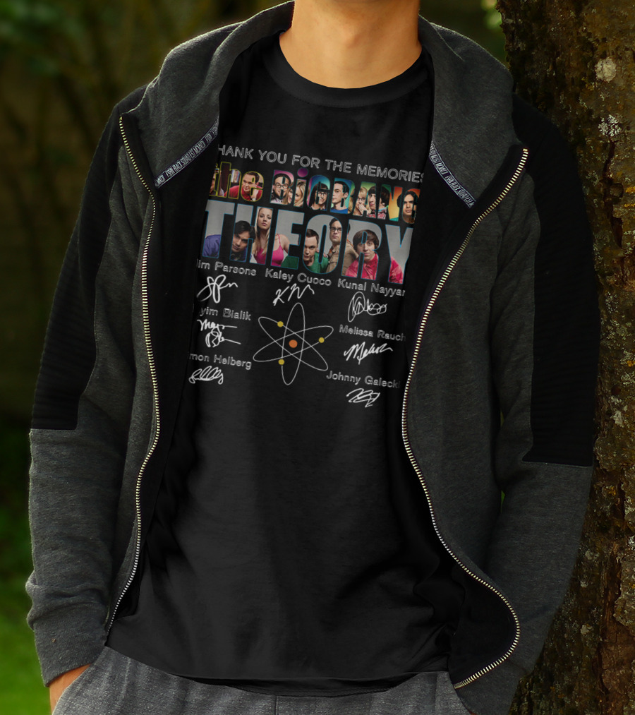 Thank You For The Memories The Big Bang Theory Jim Parsons Kaley Cuoco Kunal Nayyar Mayim Bialik Melissa Rauch Simon Helberg Johnny Galecki Signatures T-Shirt