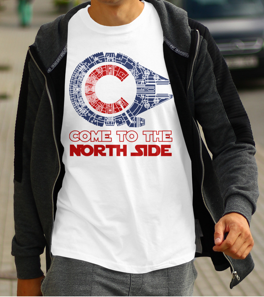 Come To The North Side Star Wars Millennium Falcon Chicago Cubs T-Shirt