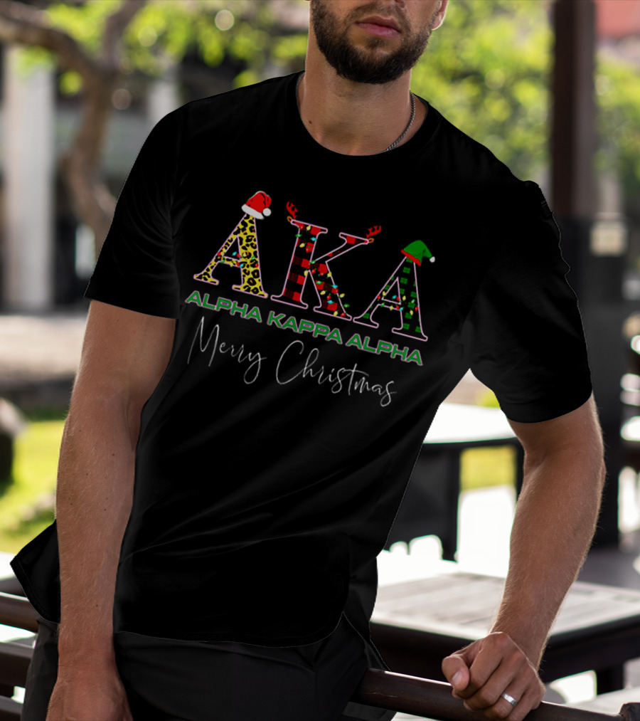 AKA Alpha Kappa Alpha Merry Christmas Holiday T-Shirt