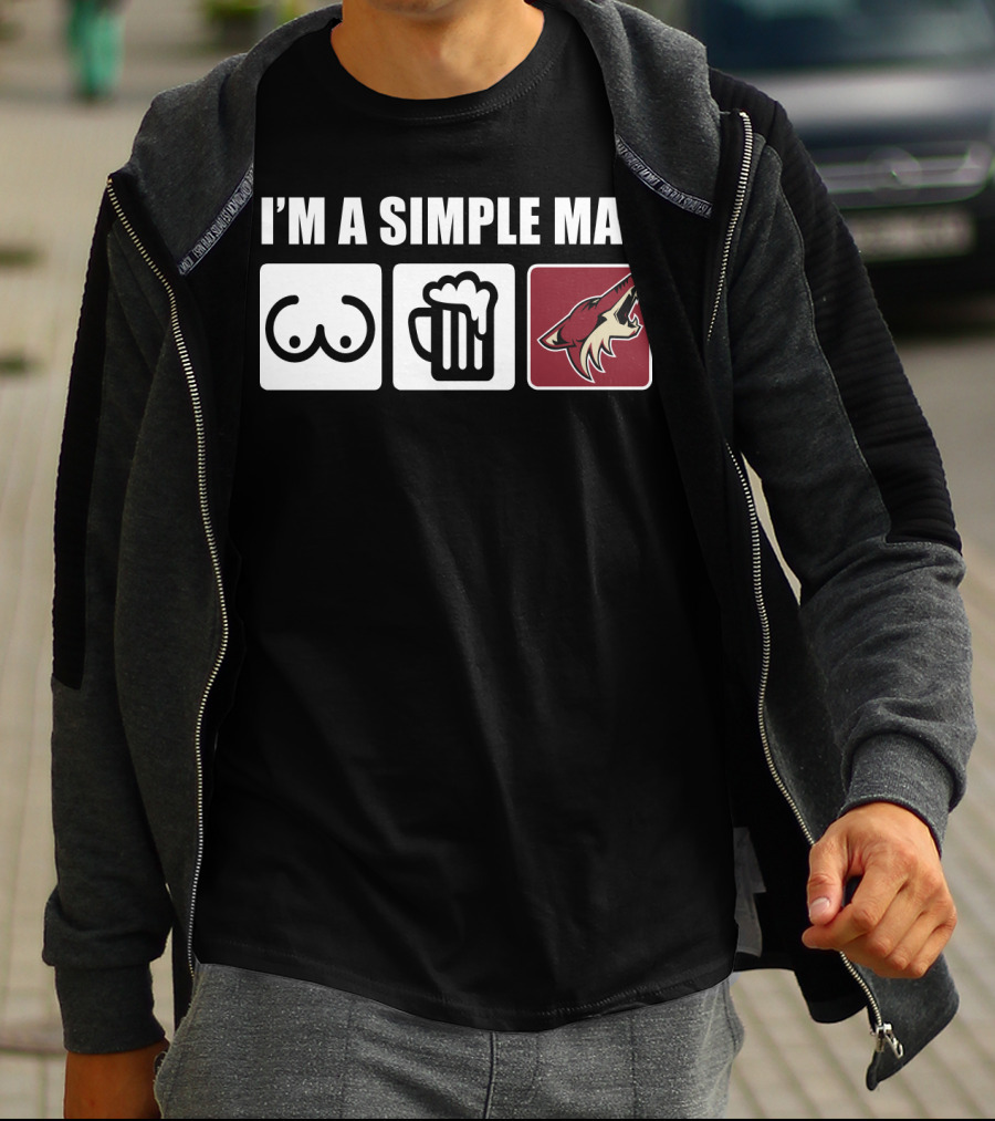 I'm A Simple Man Coyotes Beer Hockey Fan T-Shirt