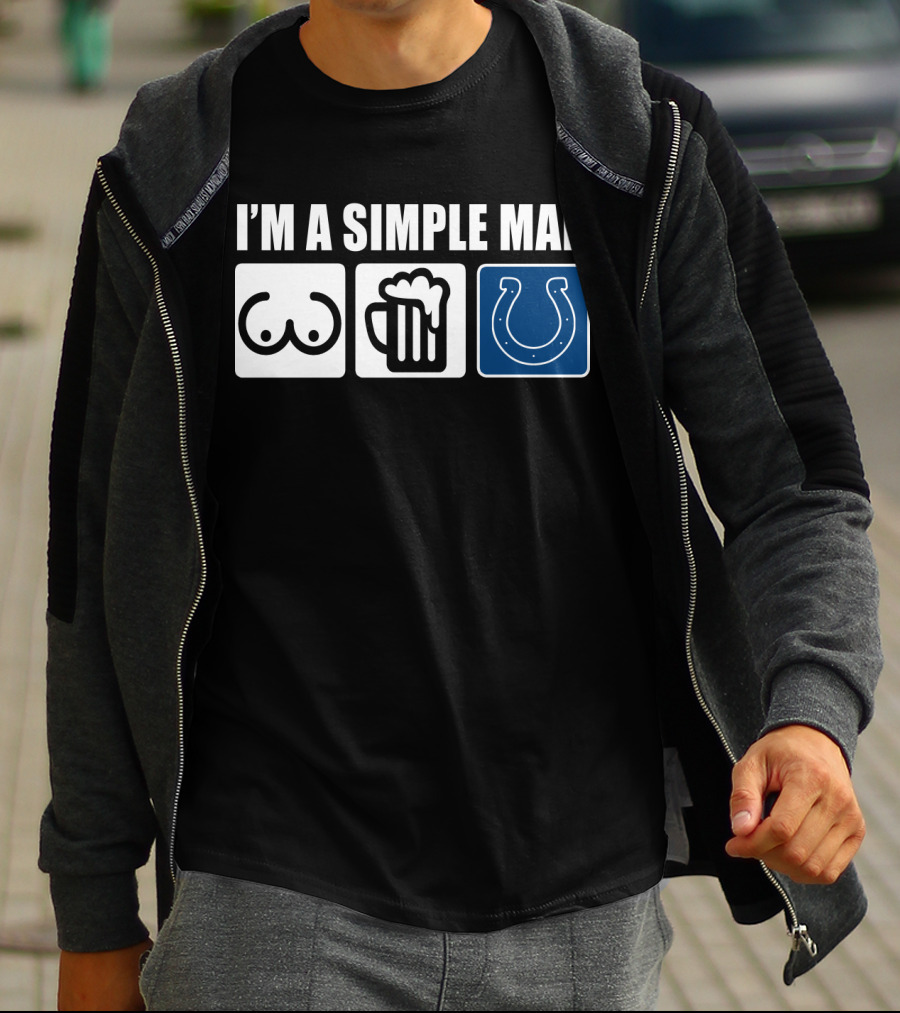 I'm A Simple Man Beer Colts Horseshoe T-Shirt