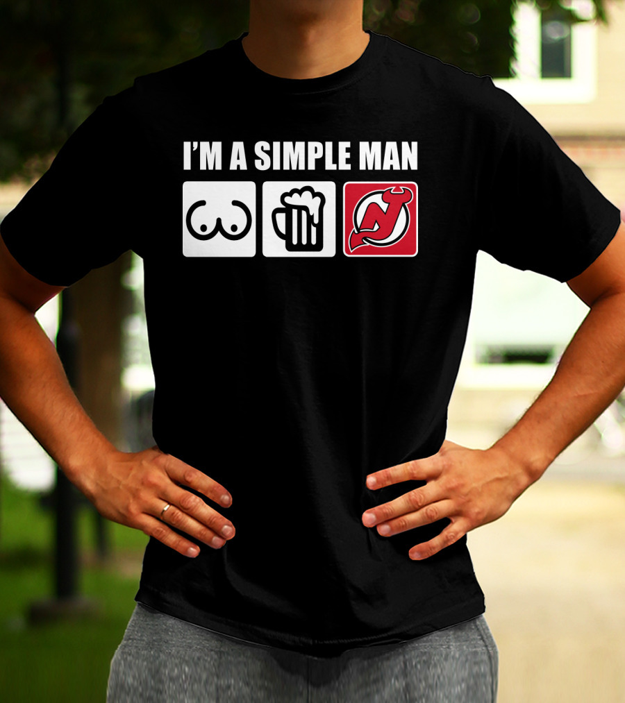 I'm A Simple Man Beer New Jersey Devils T-Shirt
