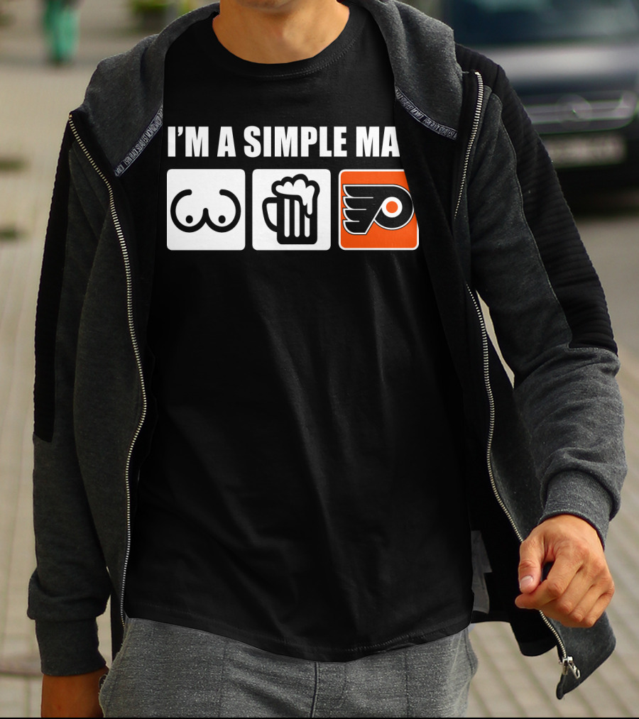 I'm A Simple Man Beer Philadelphia Flyers T-Shirt