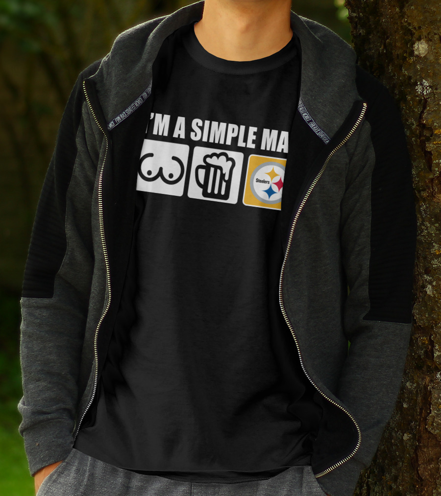 STEELERS I'M A SIMPLE MAN Icons Of Woman Beer Football T-Shirt
