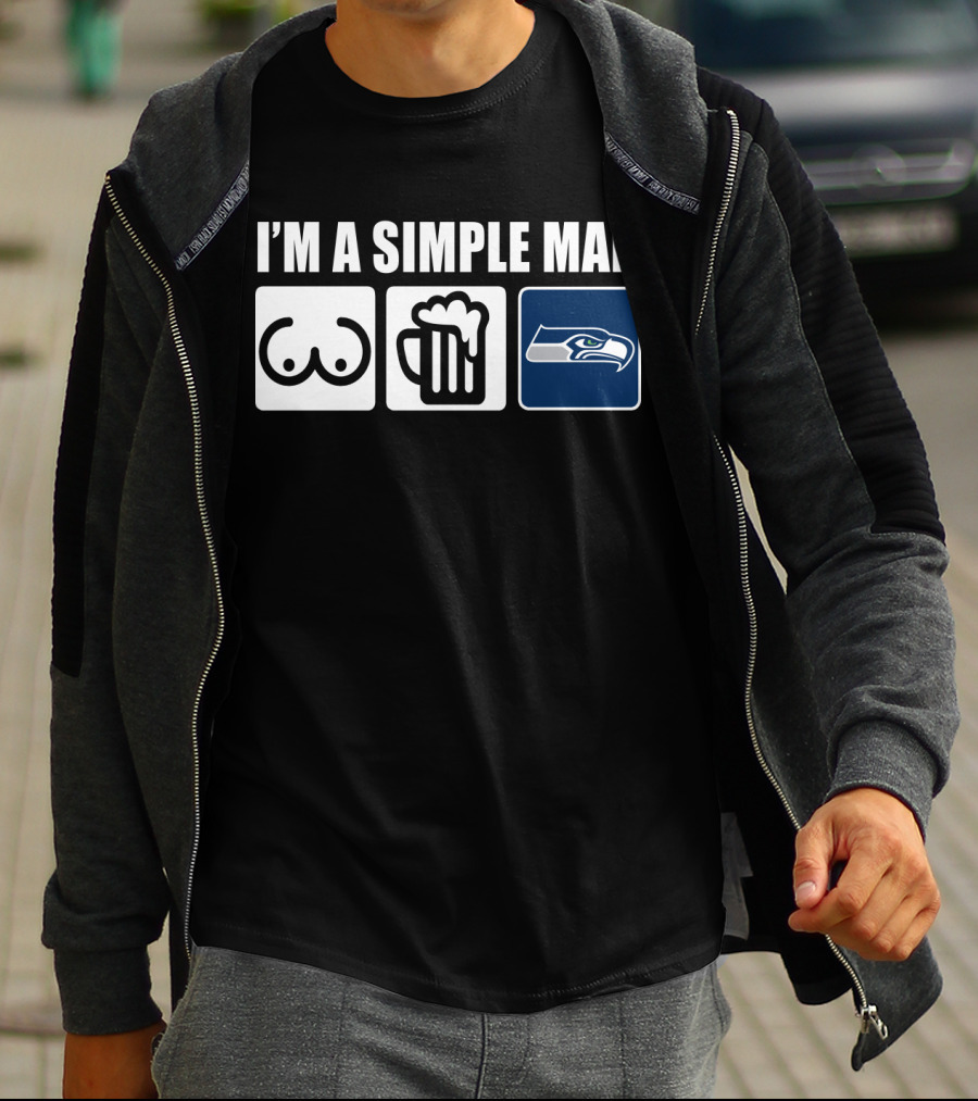 I'm A Simple Man Seahawks Icons And Beer T-Shirt