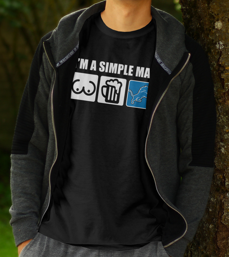 I'm A Simple Man Beer Detroit Lions T-Shirt
